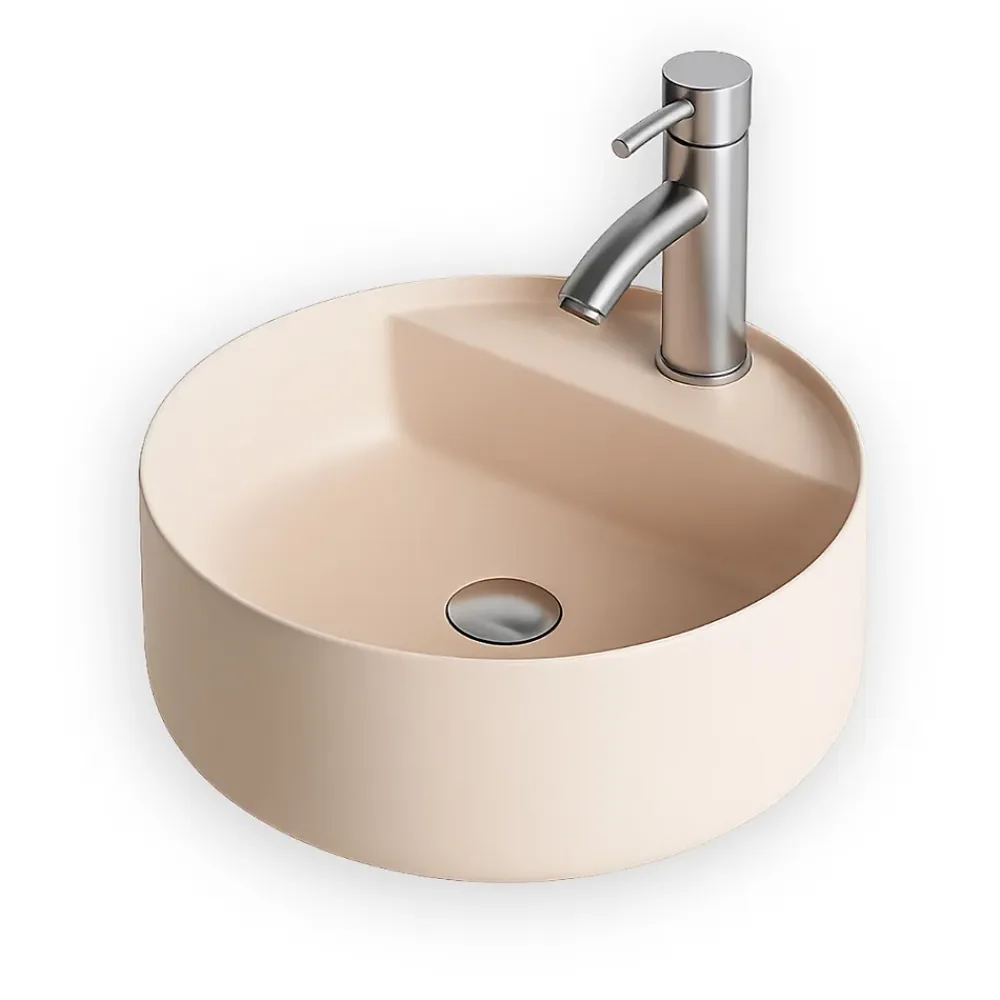 Ambra Vasque Semi-Encastrée - 42,5 cm - en Solid surface - Beige Rosé - Aurélie