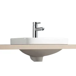 Vasque À Encastrer|Homesight Vasque semi-encastrée carrée céramique blanc Carla