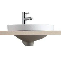 Homesight Vasque semi-encastrée ronde céramique blanc Carla