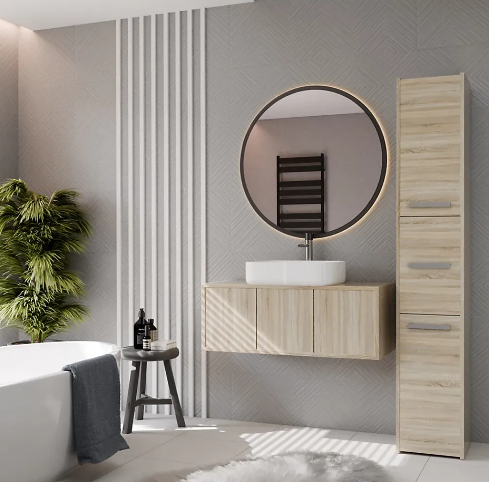 Topeshop VERONA - Colonne de salle de bain 30x30x170 - Meuble salle de bain - Rangement salle de bain - Colonne rangement