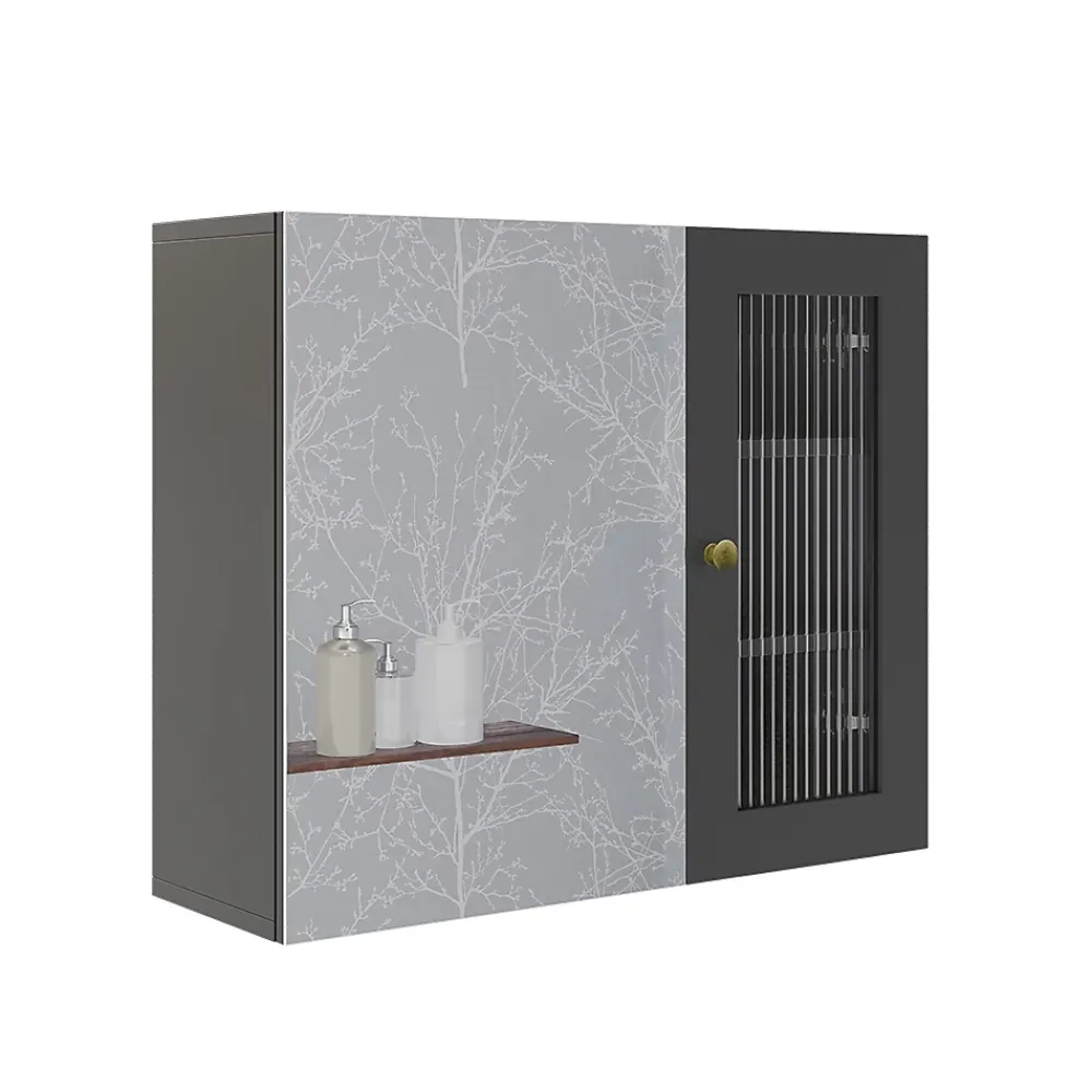 Armoire De Toilette|Vicco Gris 60x50cm avec miroir