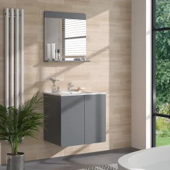 Vicco Meuble sous lavabo Gris