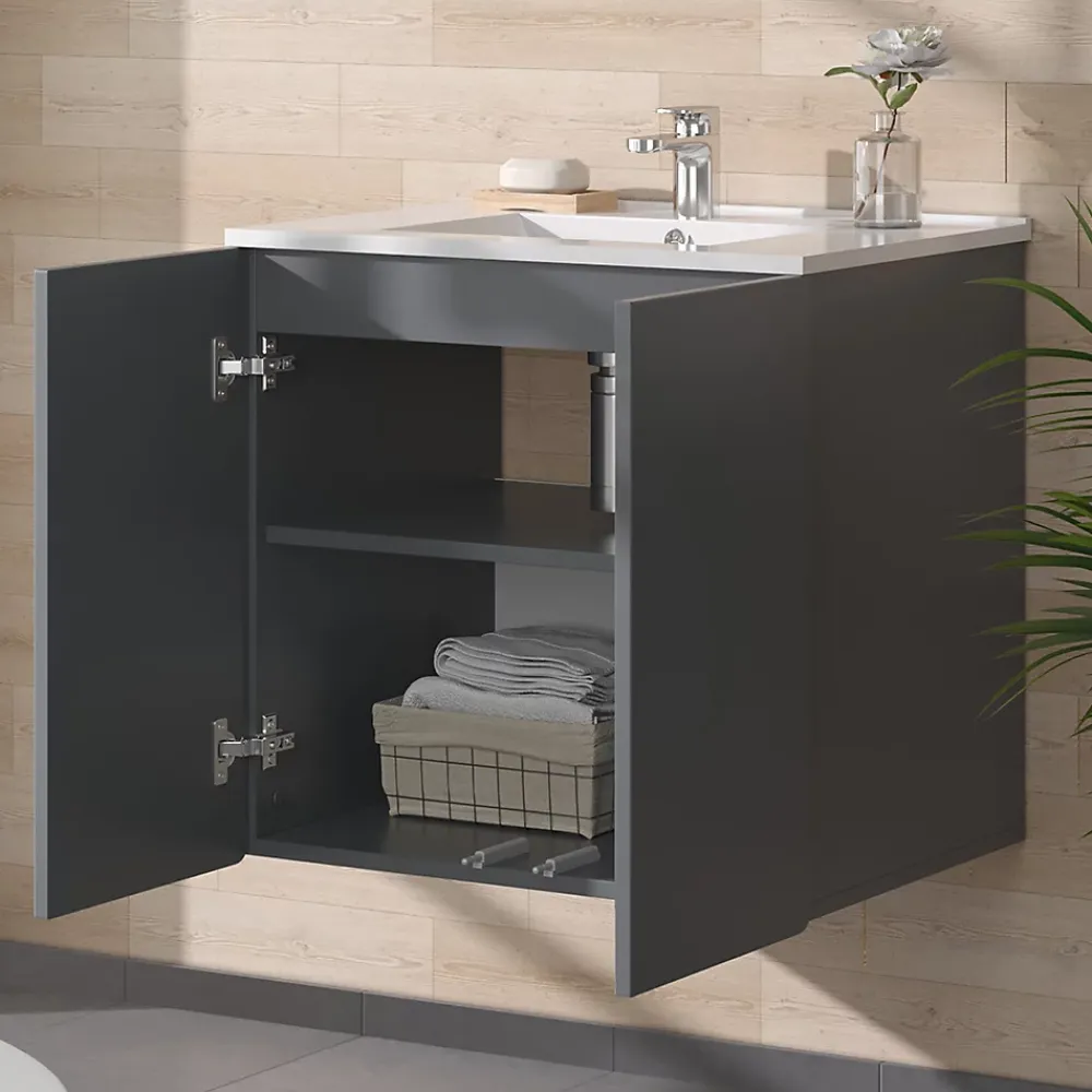Vicco Meuble sous lavabo Gris