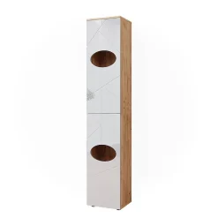 Vicco Armoire à linge Chêne doré/blanc brillant 37.2x192cm