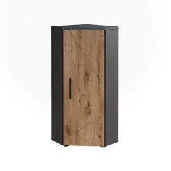 Armoire De Salle De Bains|Vicco Armoire dangle Anthracite/Artisan 33x81cm avec 3 étagères
