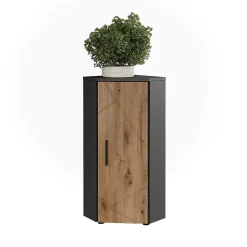 Armoire De Salle De Bains|Vicco Armoire dangle Anthracite/Artisan 33x81cm avec 3 étagères