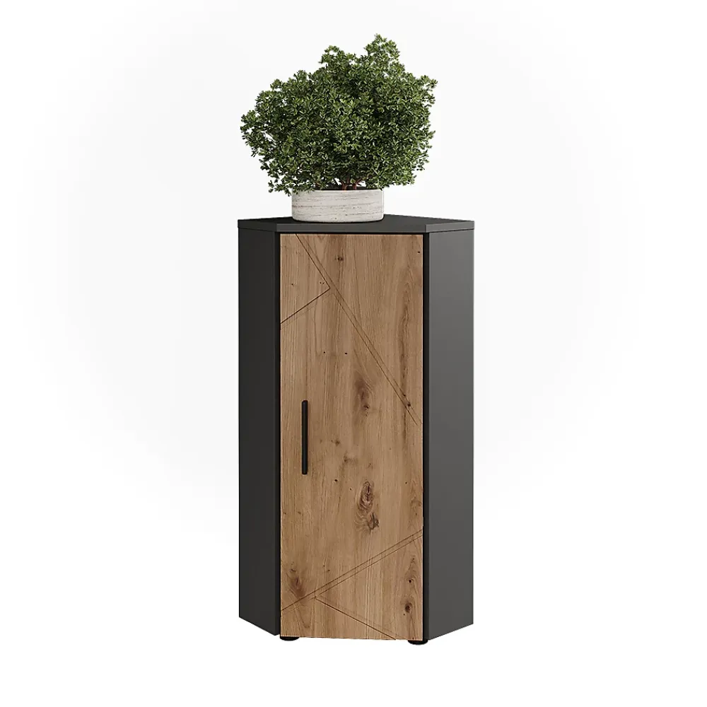 Armoire De Salle De Bains|Vicco Armoire dangle Anthracite/Artisan 33x81cm avec 3 étagères