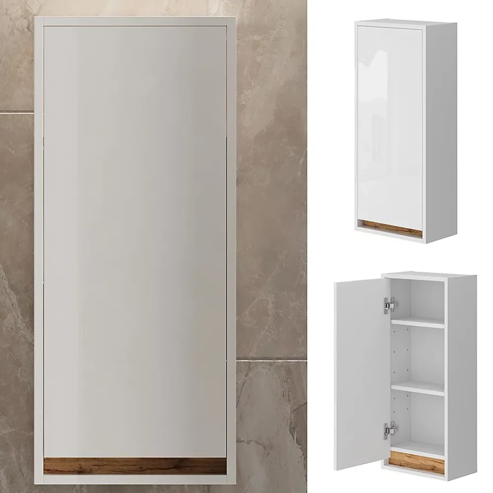 Vicco Armoire de Blanc brillant/Chêne doré 81.6x35cm avec porte