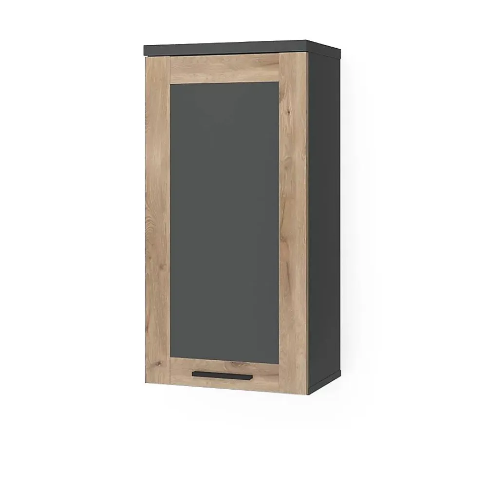 Armoire De Salle De Bains|Vicco Armoire de salle de bain Anthracite/Viking Oak 40.3x79.6cm