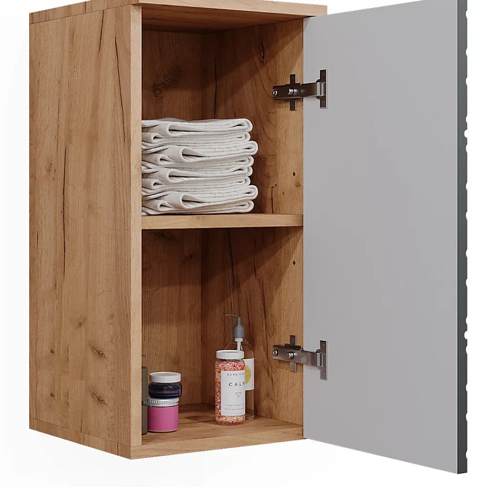Vicco Armoire de salle de bain Anthracite avec structure en nid dabeille 30x59cm 2 compartiments, salle de bain