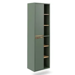 Vicco Armoire de salle de bain Vert/Anthracite 50x170cm avec des étagères ouvertes