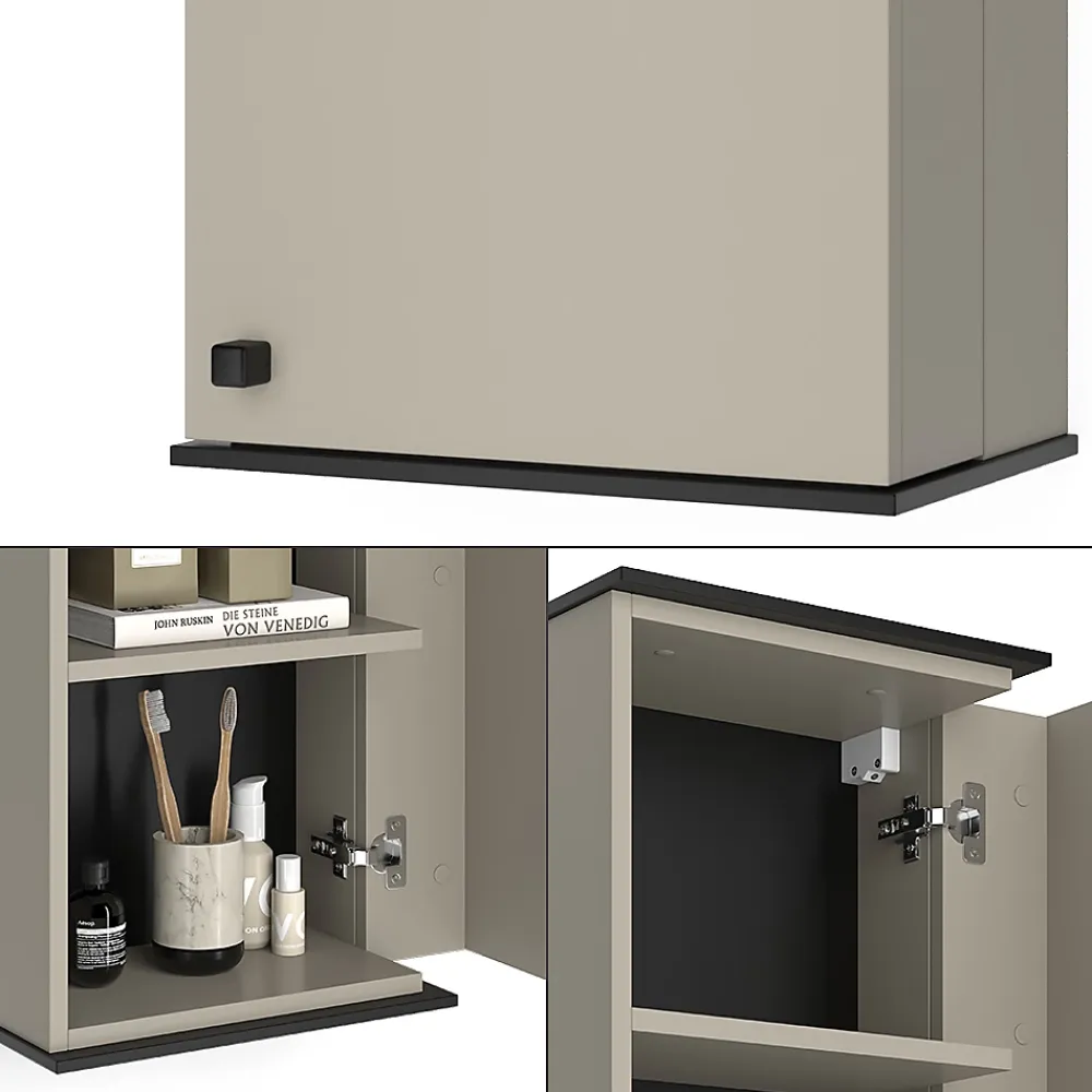 Armoire De Salle De Bains|Vicco Armoire de salle de bain Grège 37x60cm