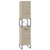 Colonne De Salle De Bains|Vicco Armoire de salle de bain Chêne/noir 36x185cm avec 2 portes
