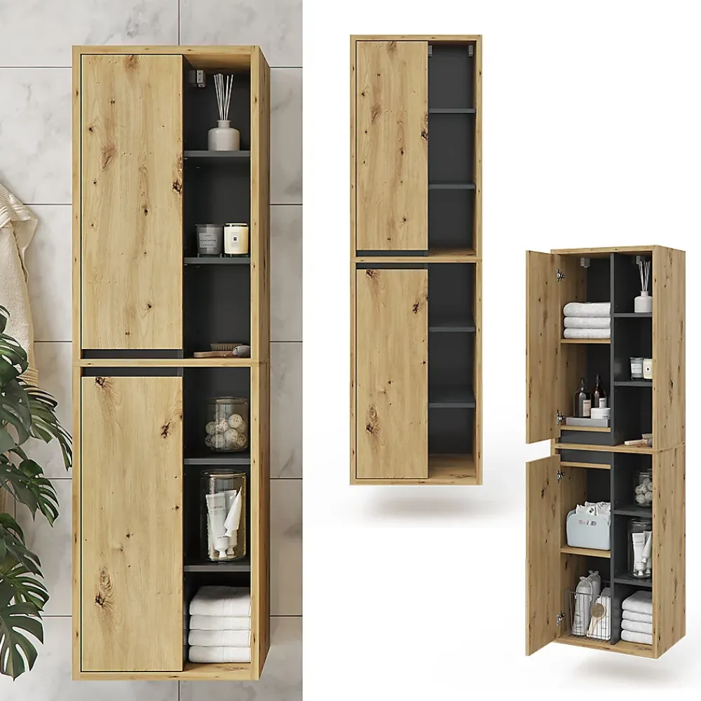 Vicco Armoire de salle de bain Chêne Artisan 50x170cm