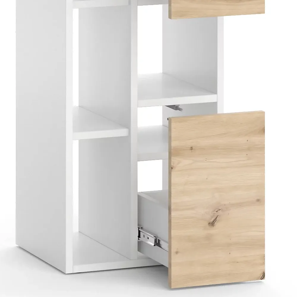 Colonne De Salle De Bains|Vicco Armoire de salle de bain Blanc 36x117cm avec 2 tiroirs