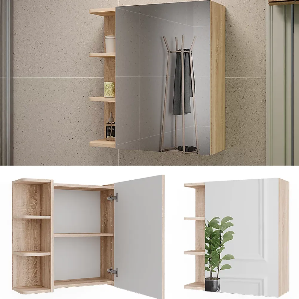 Armoire De Toilette|Vicco Armoire de toilette Sonoma 62x64cm
