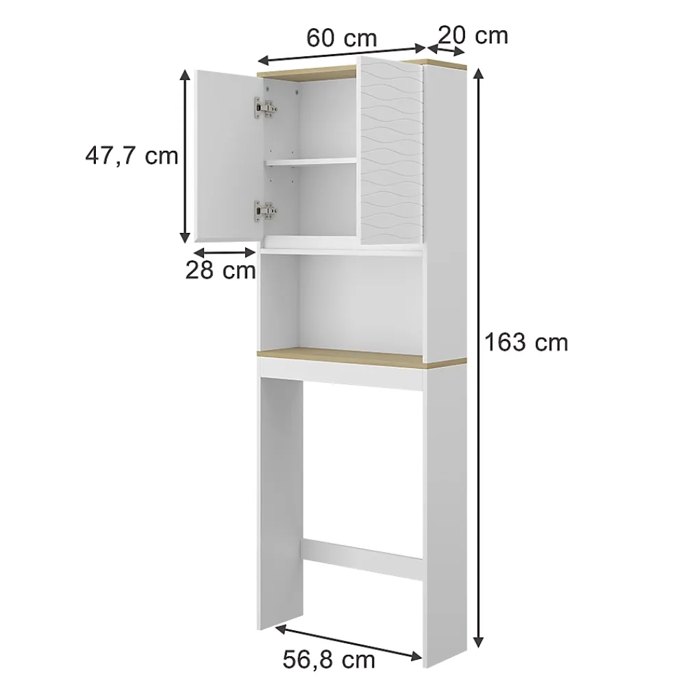 Meuble Wc|Vicco Armoire de toilette Blanc 60x163cm