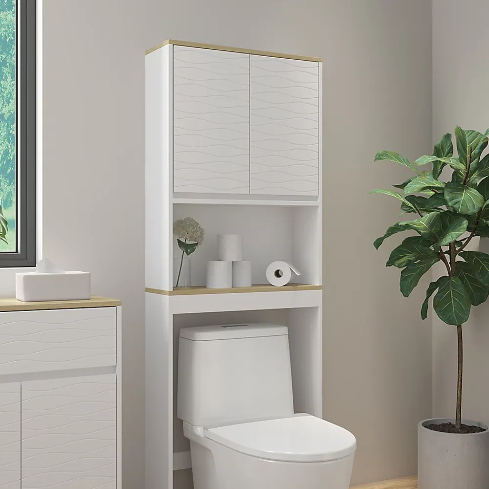 Meuble Wc|Vicco Armoire de toilette Blanc 60x163cm