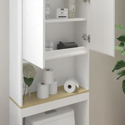 Meuble Wc|Vicco Armoire de toilette Blanc 60x163cm