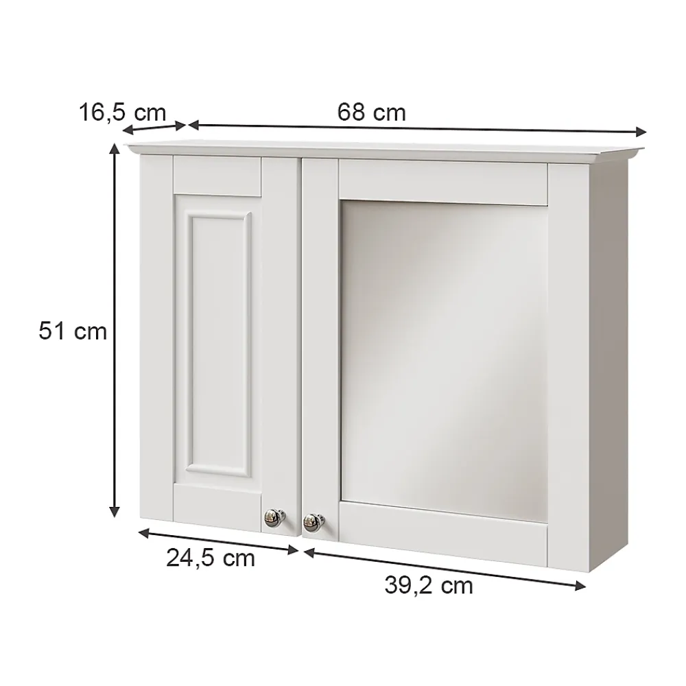 Armoire De Toilette|Vicco Armoire de toilette Blanc 68x51cm