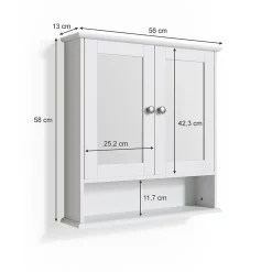 Armoire De Toilette|Vicco Armoire de toilette Blanc 56x58cm