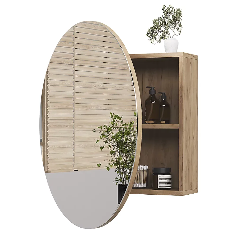 Vicco Armoire de toilette Chêne de force doré 70x70cm avec 2 compartiments
