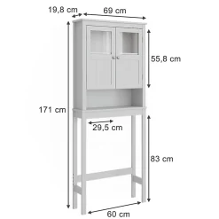 Meuble Wc|Vicco Armoire de toilette Blanc 69x171cm