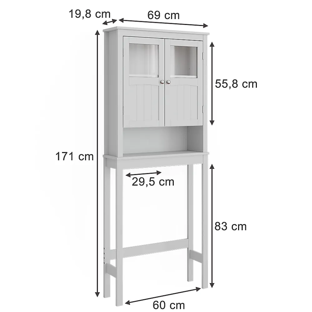 Meuble Wc|Vicco Armoire de toilette Blanc 69x171cm