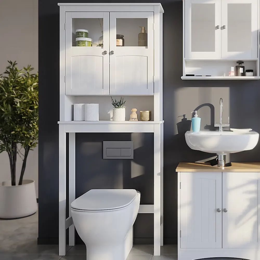 Meuble Wc|Vicco Armoire de toilette Blanc 69x171cm