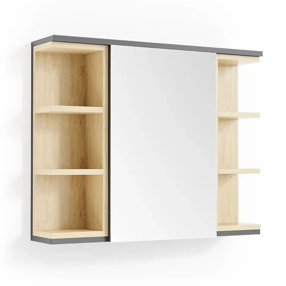 Armoire De Toilette|Vicco Armoire de toilette Anthracite 79.6x64cm