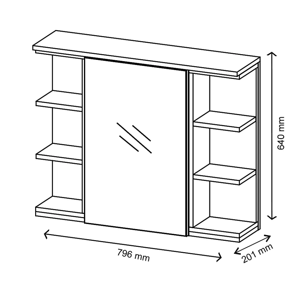 Armoire De Toilette|Vicco Armoire de toilette Anthracite 79.6x64cm