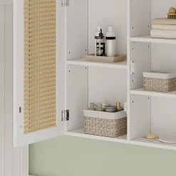 Armoire De Toilette|Vicco Armoire de toilette Blanc 68x49cm avec 2 portes