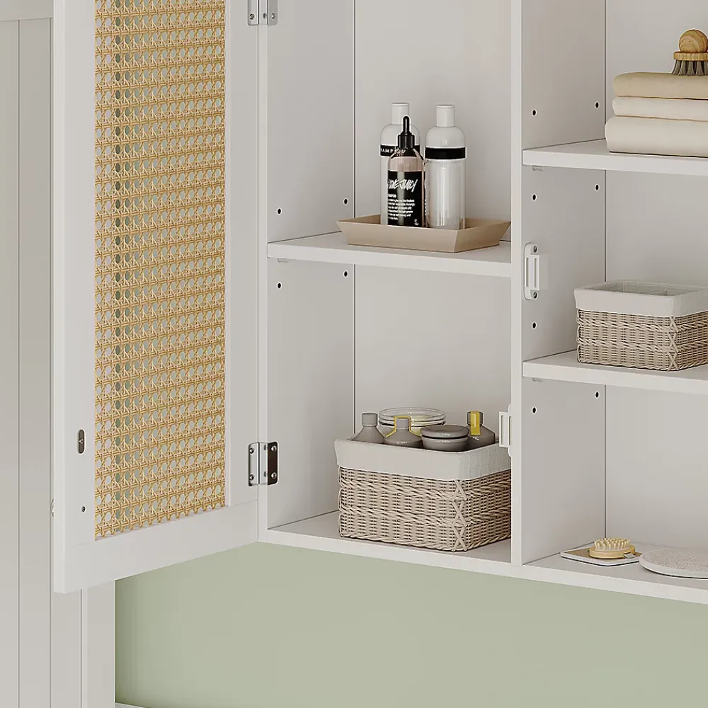 Armoire De Toilette|Vicco Armoire de toilette Blanc 68x49cm avec 2 portes