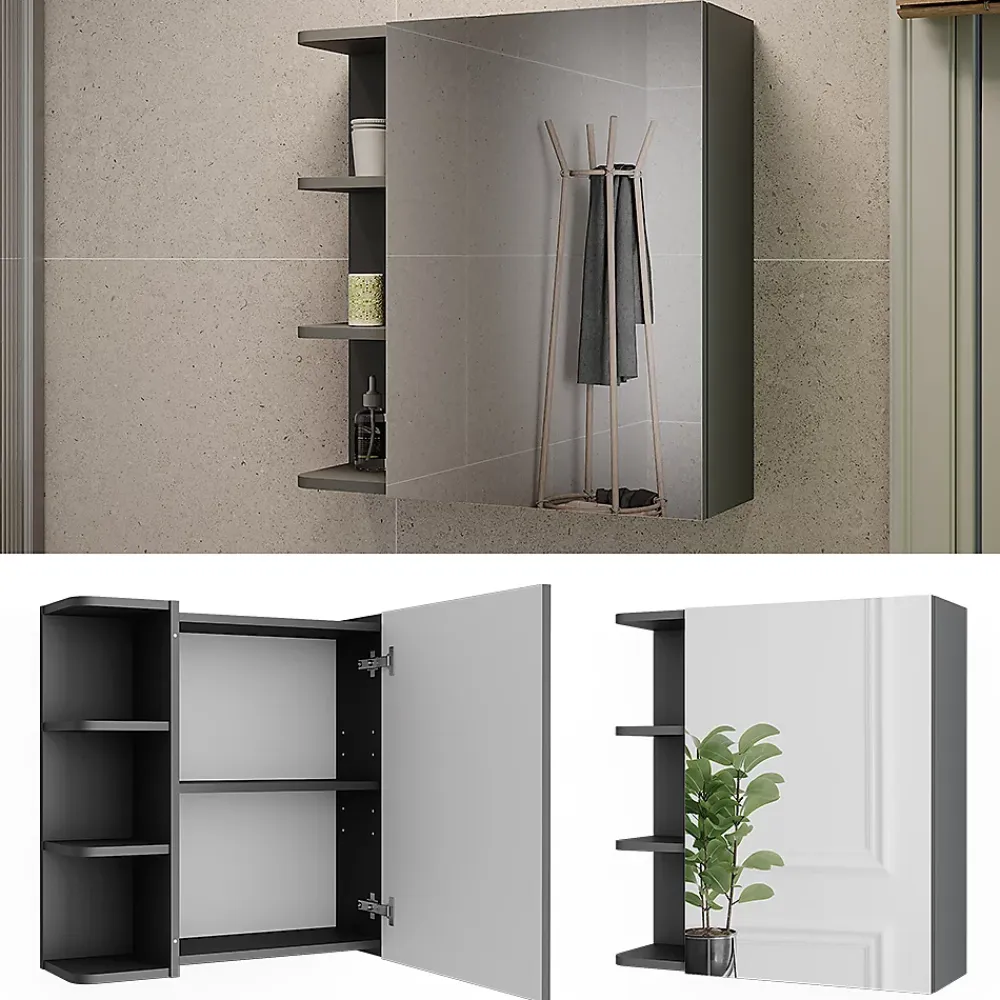Armoire De Toilette|Vicco Armoire de toilette Anthracite 62x64cm