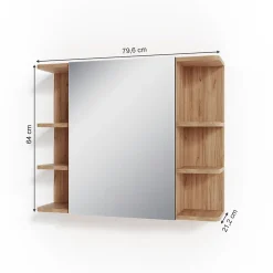 Armoire De Toilette|Vicco Armoire de toilette Chêne de force doré 79.6x64cm
