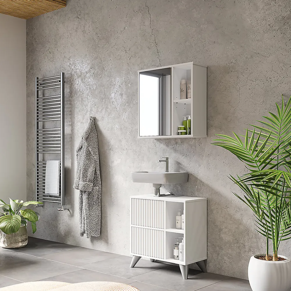 Vicco Armoire de toilette Blanc 60x60cm