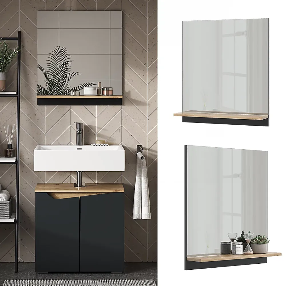 Armoire De Toilette|Vicco Armoire de toilette Anthracite 60x67cm avec étagère