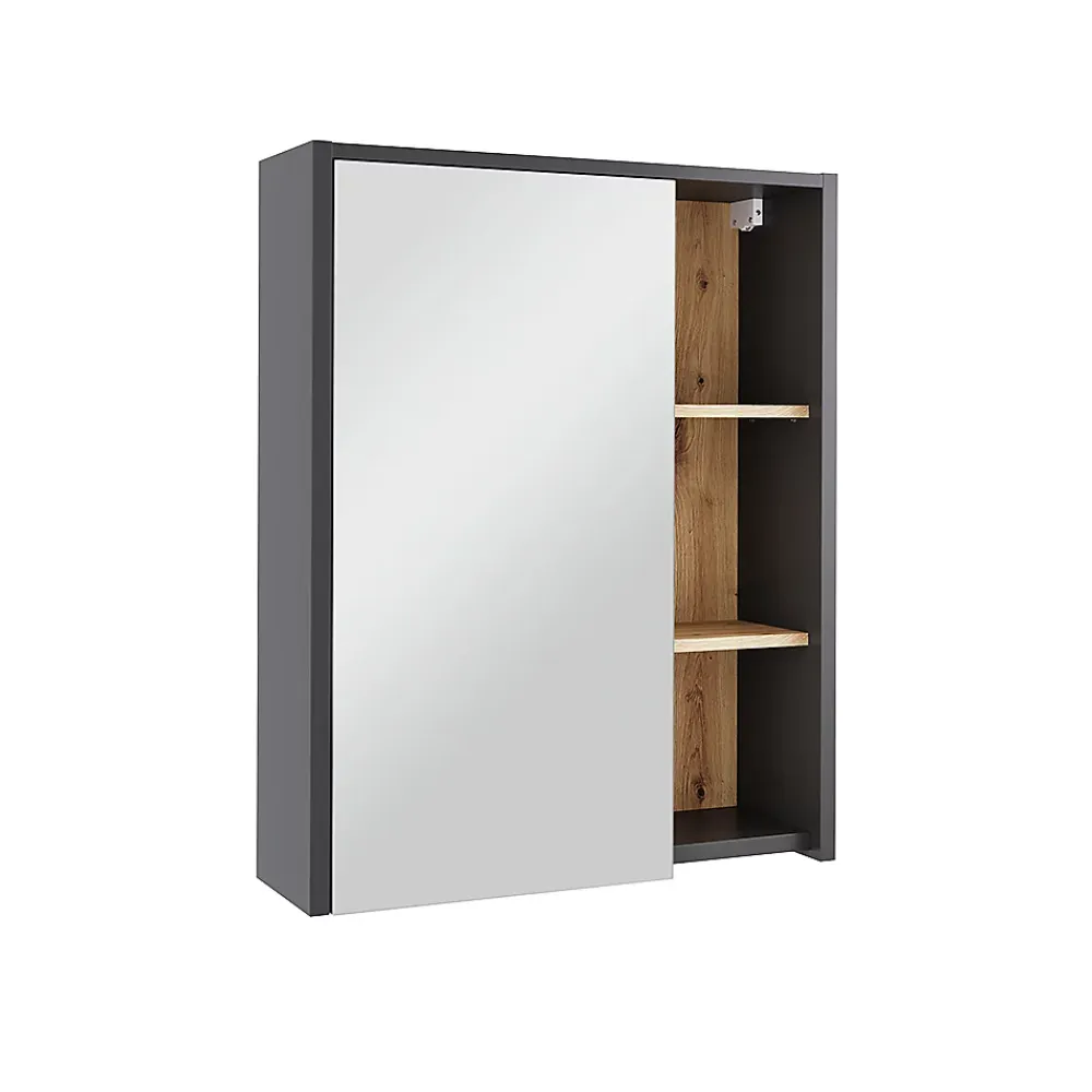 Vicco Armoire de toilette Gris/Artisan 60x75cm avec des étagères ouvertes