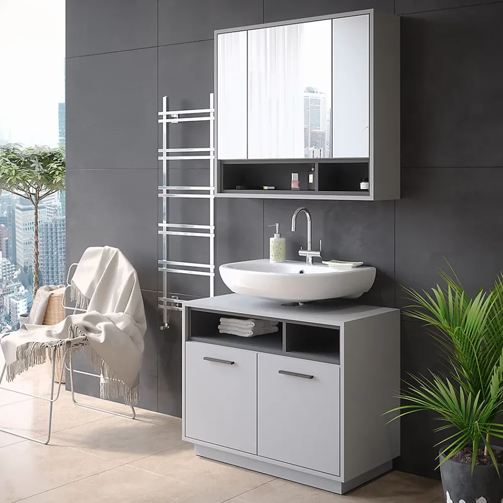 Vicco Armoire de toilette Gris/Anthracite 80x72cm