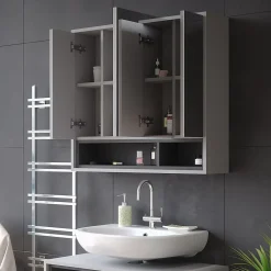 Vicco Armoire de toilette Gris/Anthracite 80x72cm