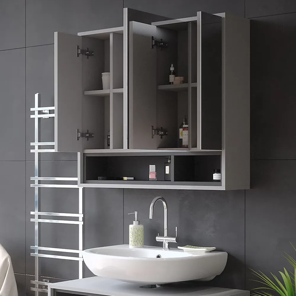 Vicco Armoire de toilette Gris/Anthracite 80x72cm