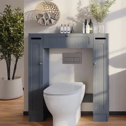 Meuble Wc|Vicco Armoire de toilette Gris 89x99cm avec 2 distributeurs de papier toilette