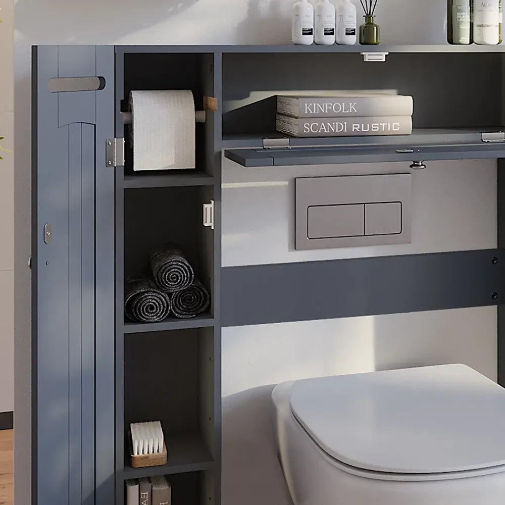 Meuble Wc|Vicco Armoire de toilette Gris 89x99cm avec 2 distributeurs de papier toilette