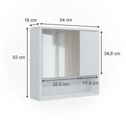 Armoire De Toilette|Vicco Armoire de toilette Blanc 54x53cm