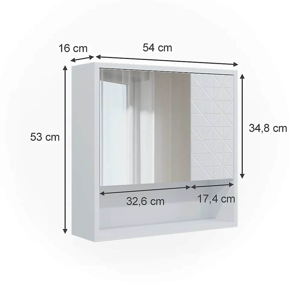 Armoire De Toilette|Vicco Armoire de toilette Blanc 54x53cm