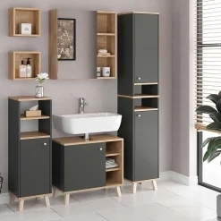Armoire De Toilette|Vicco Armoire de toilette Anthracite 62x64cm