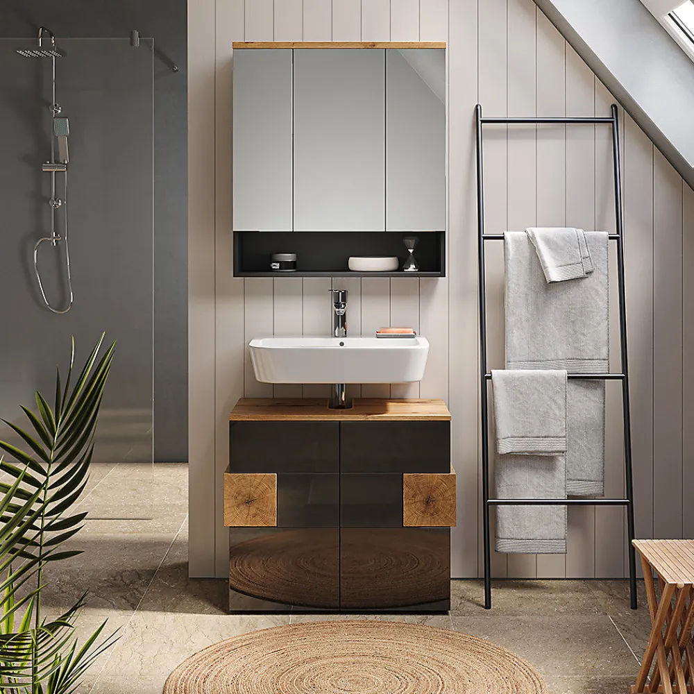 Vicco Armoire de toilette Anthracite 70x77.5cm