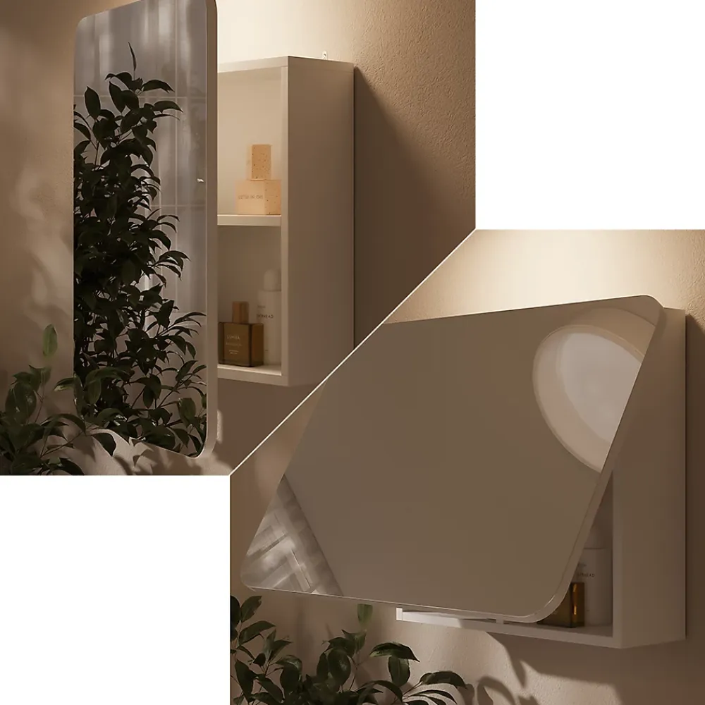 Armoire De Toilette|Vicco Armoire de toilette Blanc 70x50cm avec des étagères