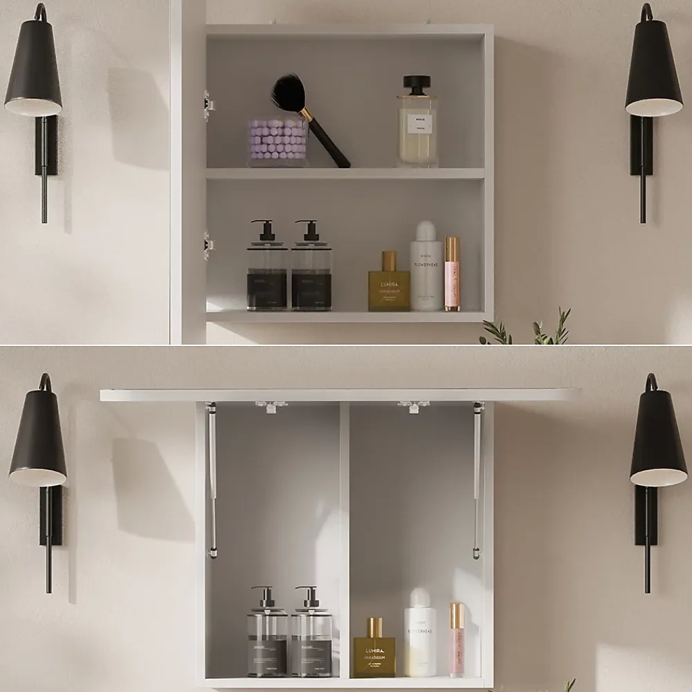 Armoire De Toilette|Vicco Armoire de toilette Blanc 70x50cm avec des étagères