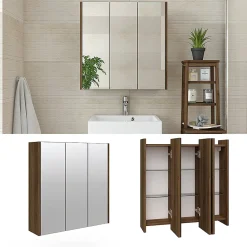 Vicco Armoire de toilette Anthracite Haute brillance 67.4x68cm
